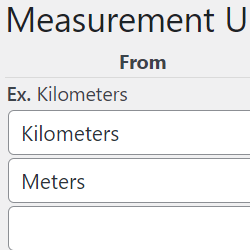 Additional Measurement Units Conversion