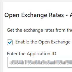 Open Exchange Rates Section