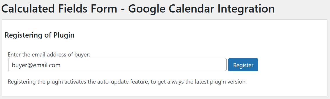 Plugin Registration