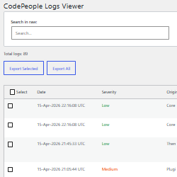 Main logs viewer interface